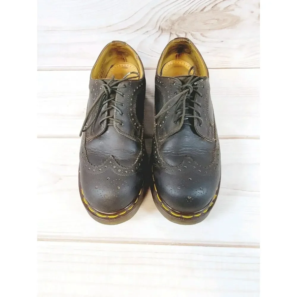 Doc Martens 3989/34 Brown Brogue Wingtip Oxford Shoes Mens Sz 7 Vintage England
